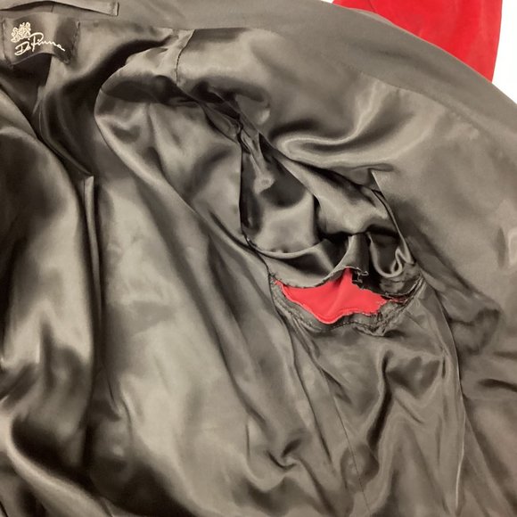 Vintage De Pinna  Mens Red Velvet Shawl Collar Smoking Tuxedo Jacket Sz 46 - Picture 5 of 5